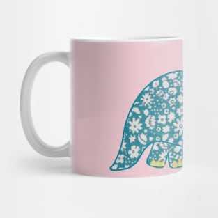 Vintage floral Triceratops Dinosaur Mug